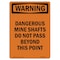 Signmission Safety Sign, OSHA WARNING, 24" Height, Rigid Plastic, Dangerous Mine Shafts Do Not Pass, Portrait OS-WS-P-1824-V-13060 - alternate 1